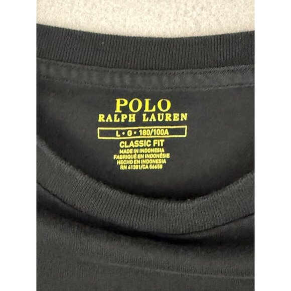 Polo Ralph Lauren Shirt Men's Large Tuxedo Bear Long Sleeve Classic Fit Black - Picture 7 of 15